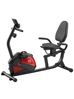 Bicicleta Estática com Encosto 8 Níveis de Resistência Magnética