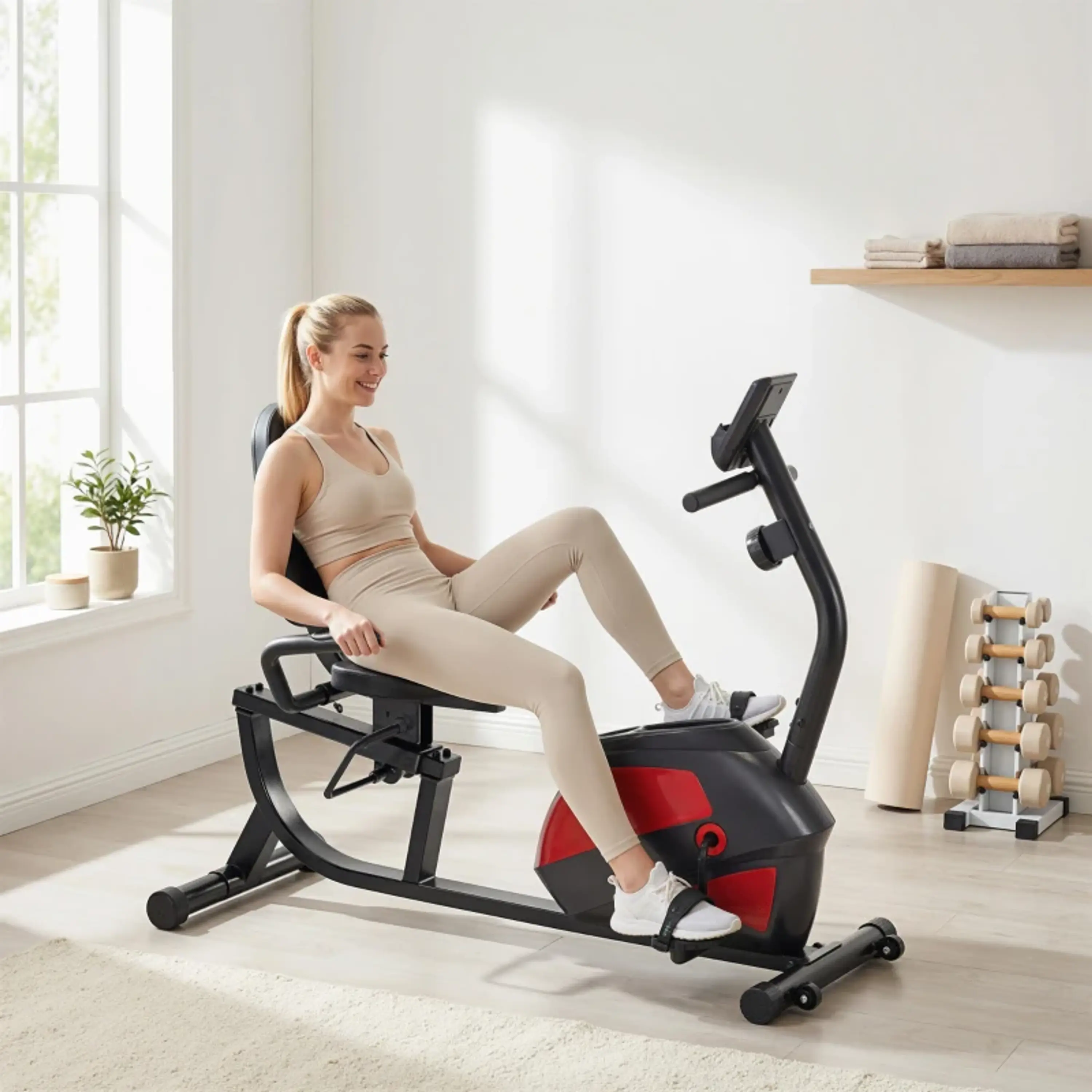 Bicicleta Estática com Encosto 8 Níveis de Resistência Magnética 2