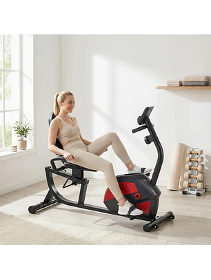 Bicicleta Estática com Encosto 8 Níveis de Resistência Magnética