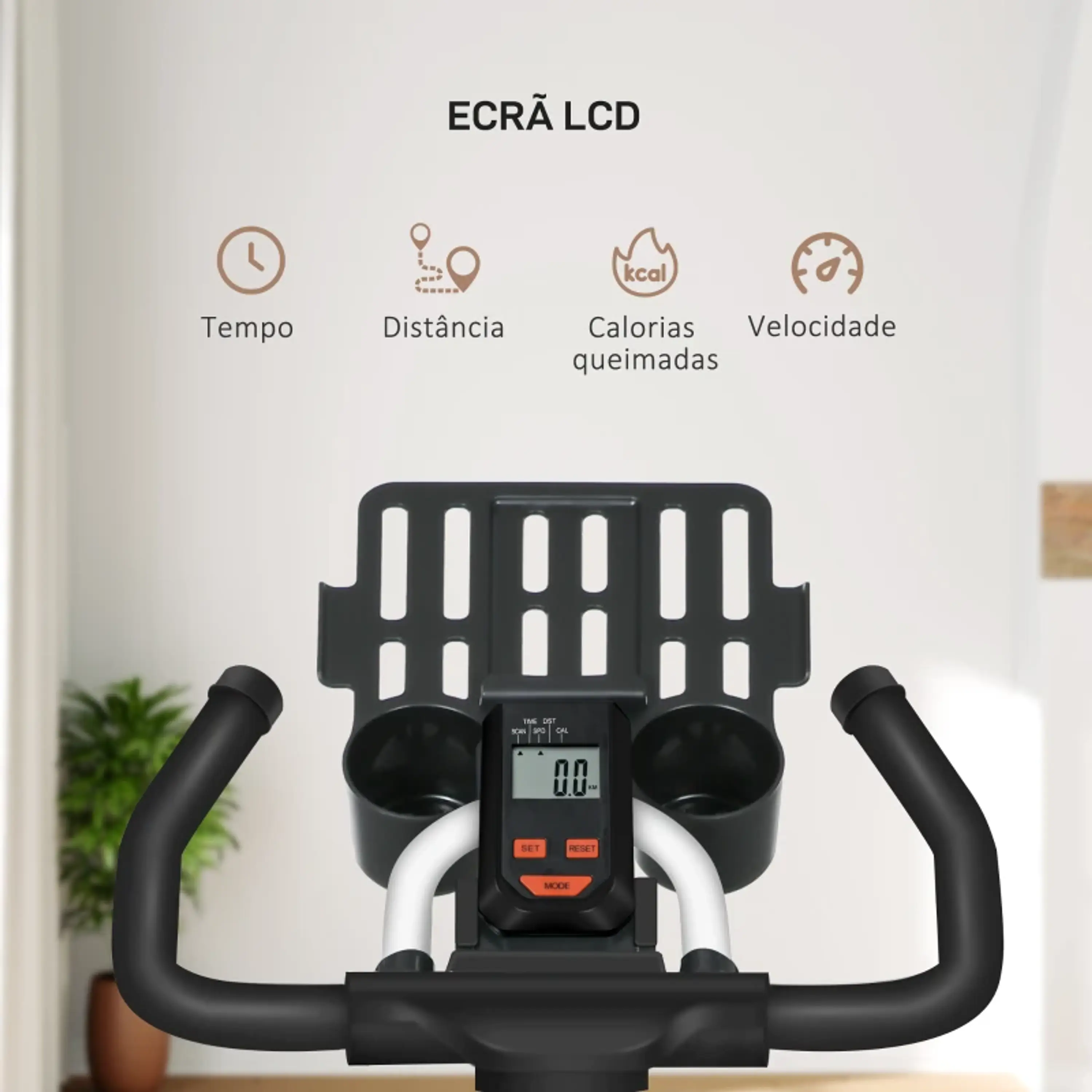 Bicicleta Estática com Resistência Ajustável Volante de Inércia de 8 kg 10