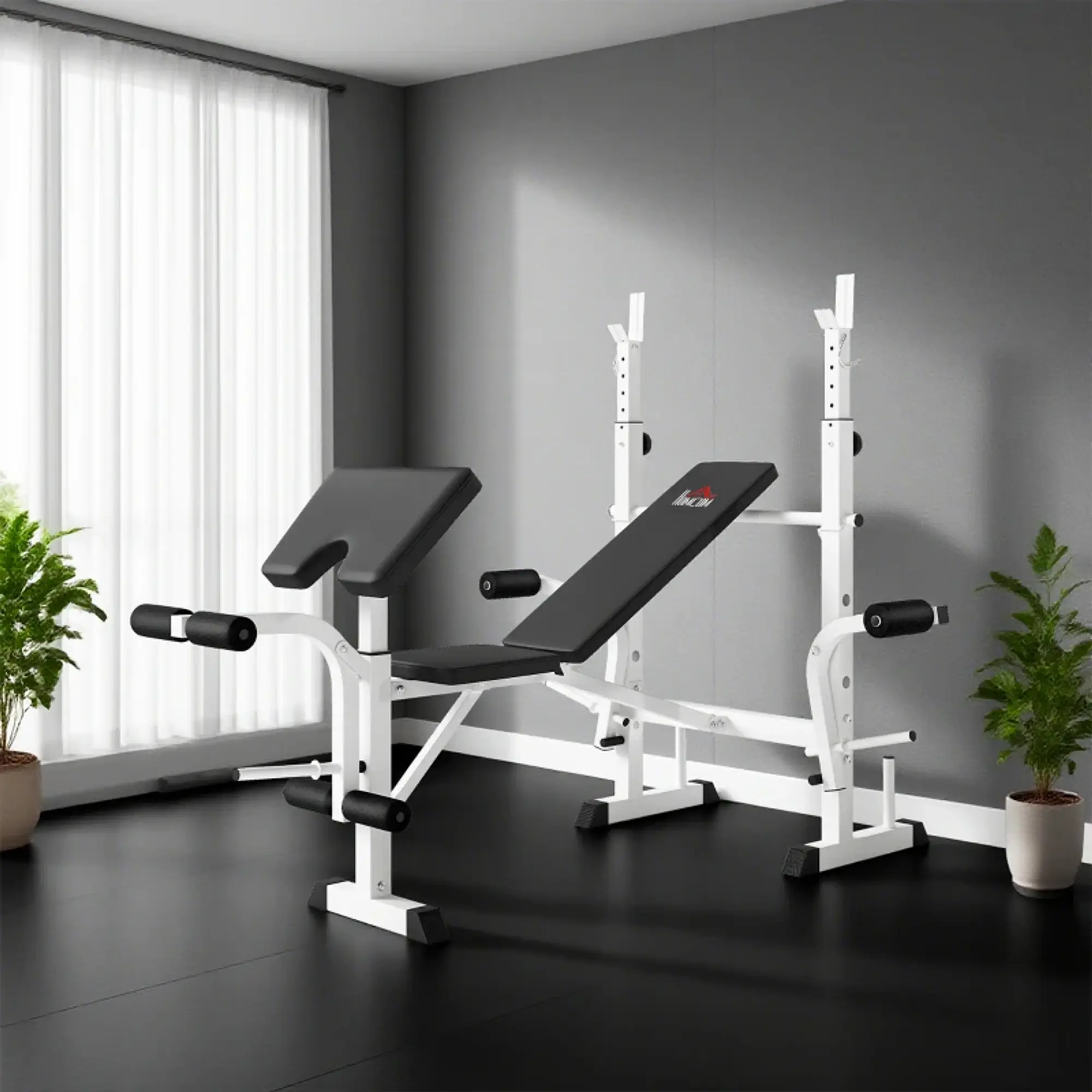 Banco de Musculação Multifuncional Inclinável com Suporte 6