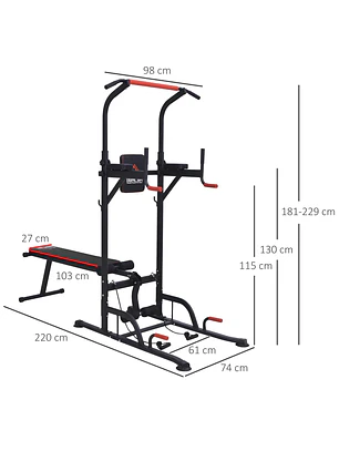 Estação de Musculação  220x98x181-229cm Preto