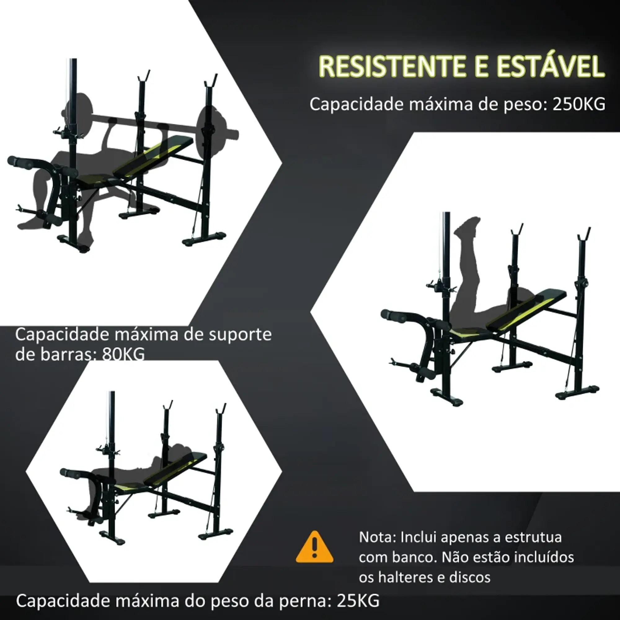 Banco de pesos reclinável multifuncional para treinamento e musculação 175x110x202 cm 5