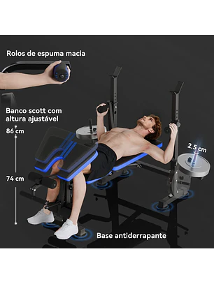 Banco de Musculação com Encosto Ajustável