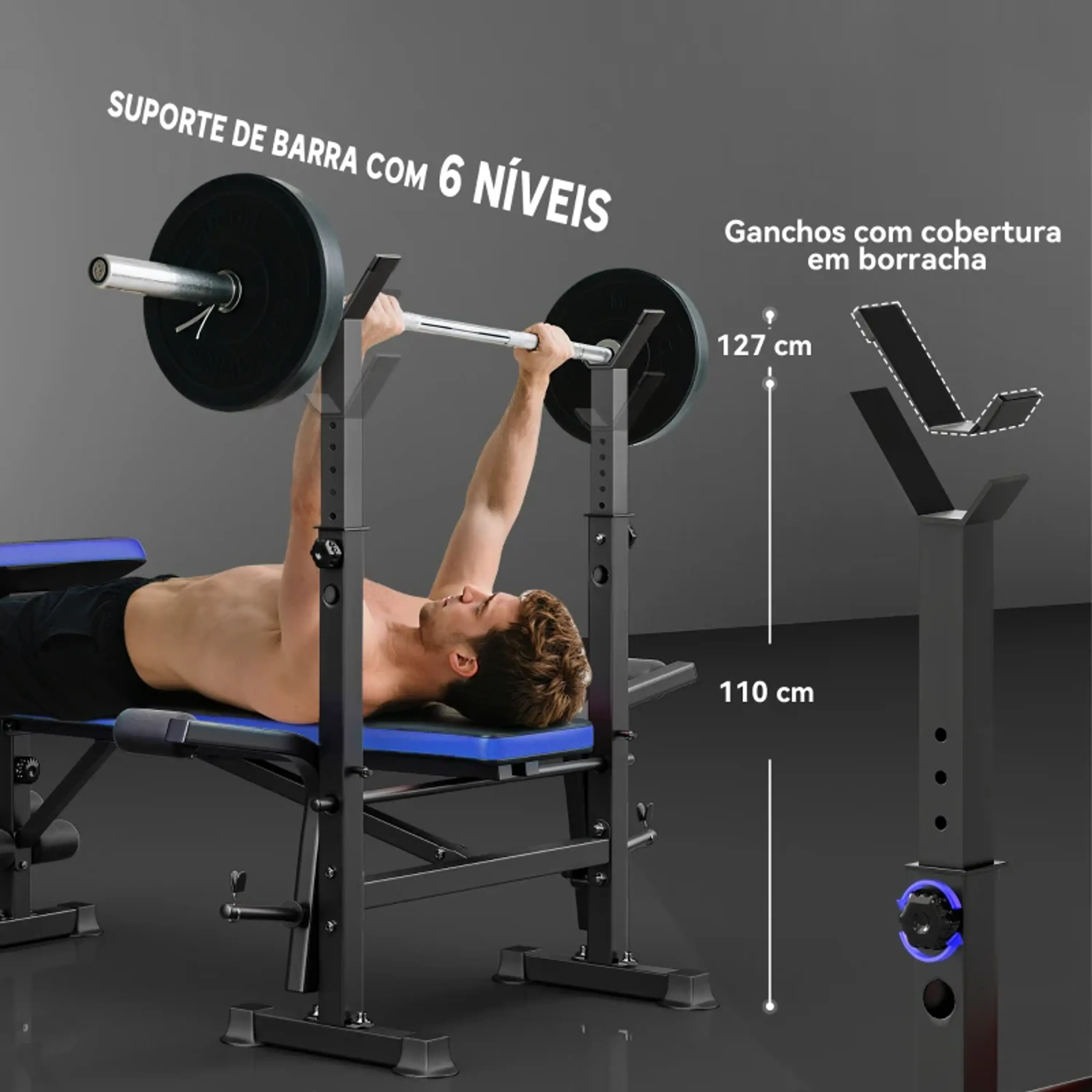 Banco de Musculação com Encosto Ajustável 7