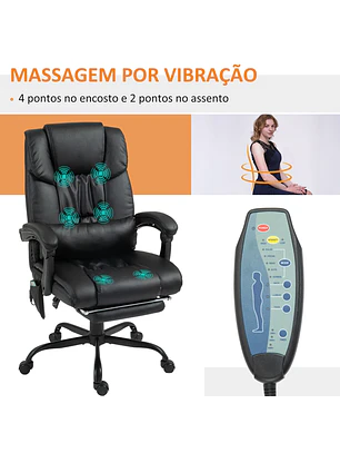 Cadeira de Escritório com 6 pontos de vibração 