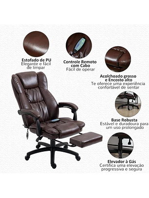 Cadeira de Escritório  6 Pontos de Massagem