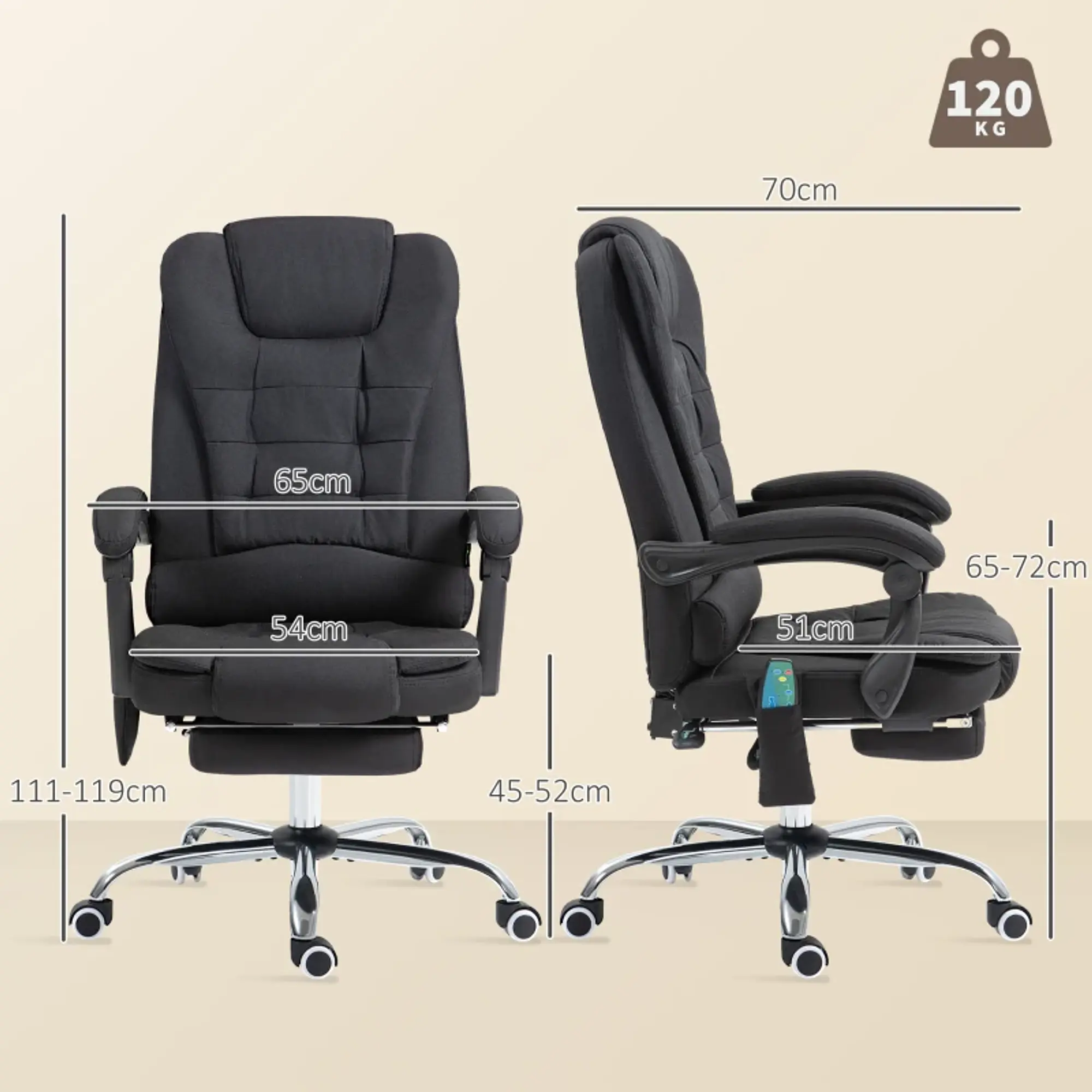 Cadeira de Massagem com 6 Pontos de Vibração. 4