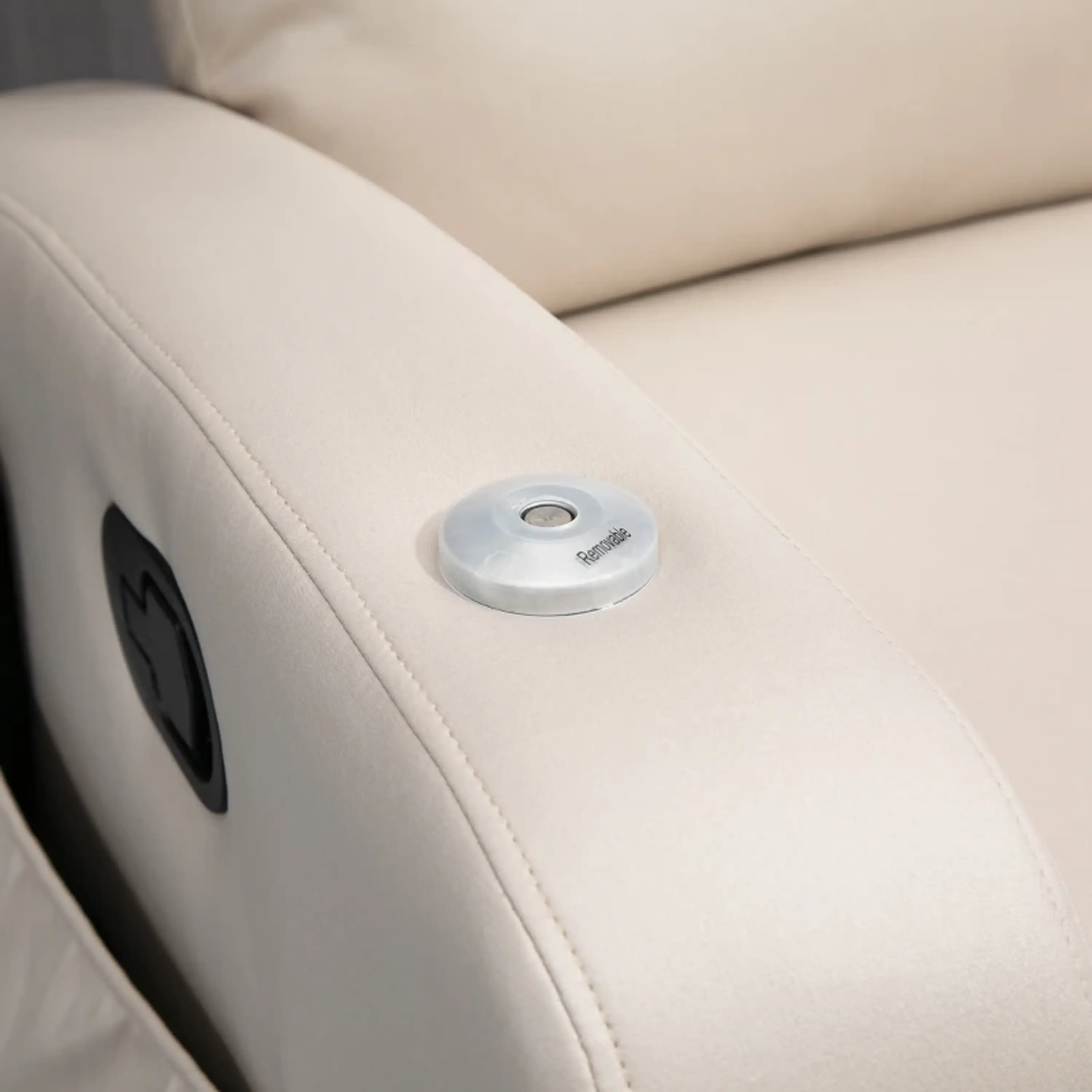 Poltrona de Massagem de Vibração Reclinação 145° com mesa de apoio 8