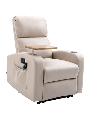 Poltrona de Massagem de Vibração Reclinação 145° com mesa de apoio