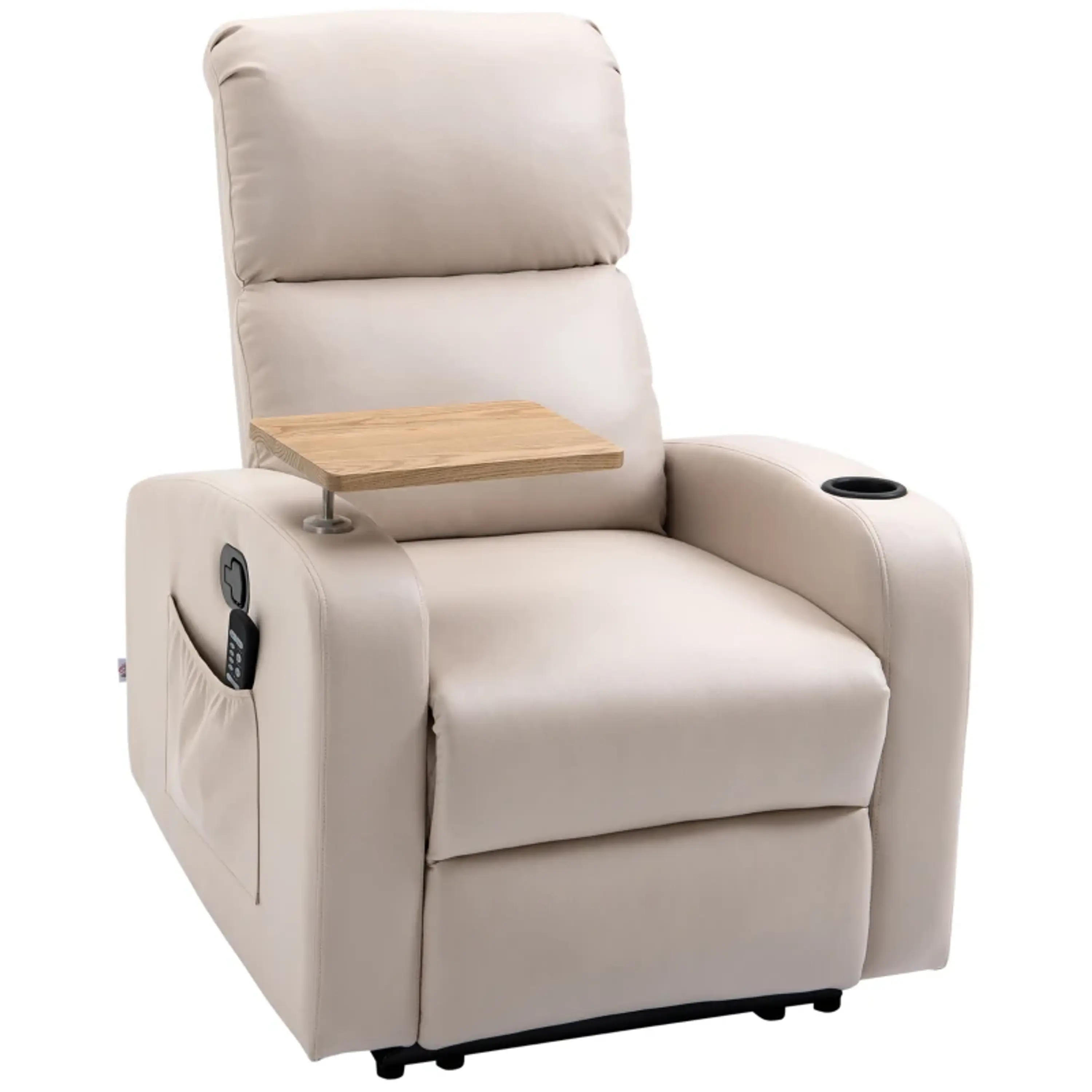 Poltrona de Massagem de Vibração Reclinação 145° com mesa de apoio 11