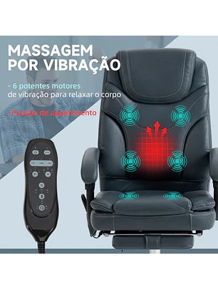 Cadeira de Escritório com 6 Pontos de Massagem 135º