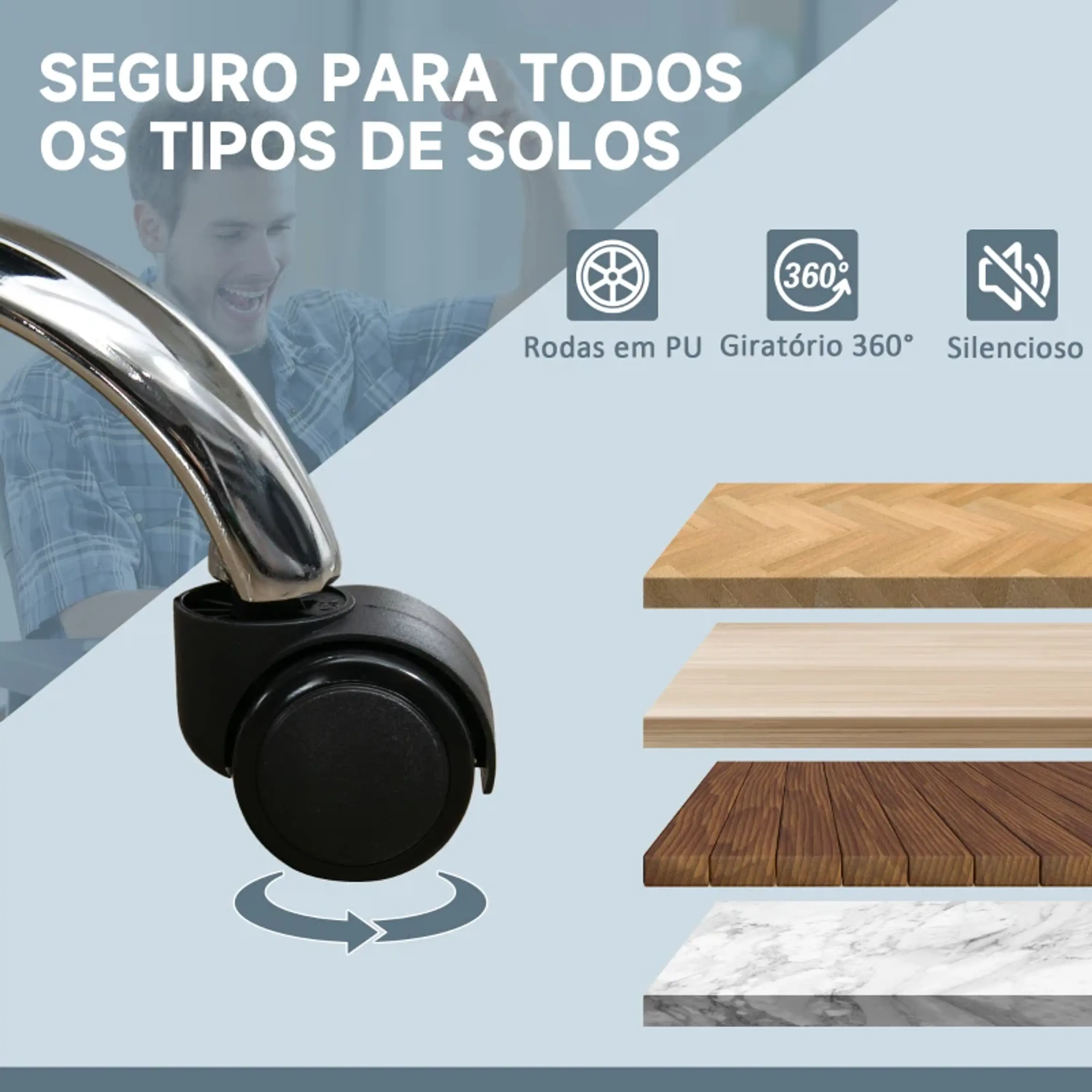 Cadeira de Escritório com 6 Pontos de Massagem 135º 11