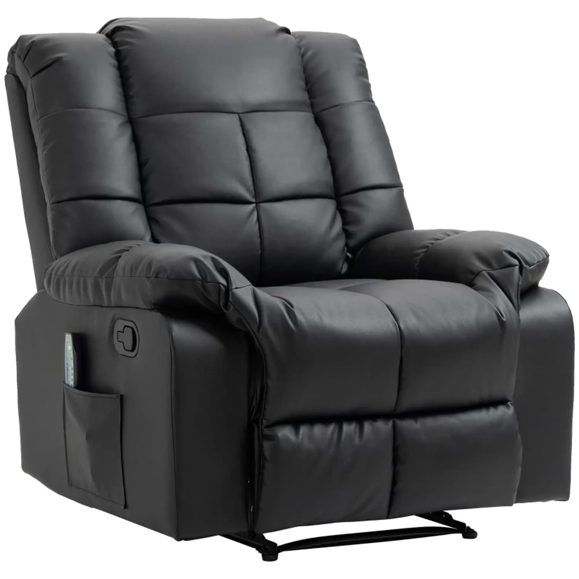 Poltrona Relax Reclinável com 8 Pontos de Massagem Controlo Remoto Estofada em PU 94x99x99 1