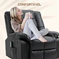 Poltrona Relax Reclinável com 8 Pontos de Massagem Controlo Remoto Estofada em PU 94x99x99 - Thumbnail 7