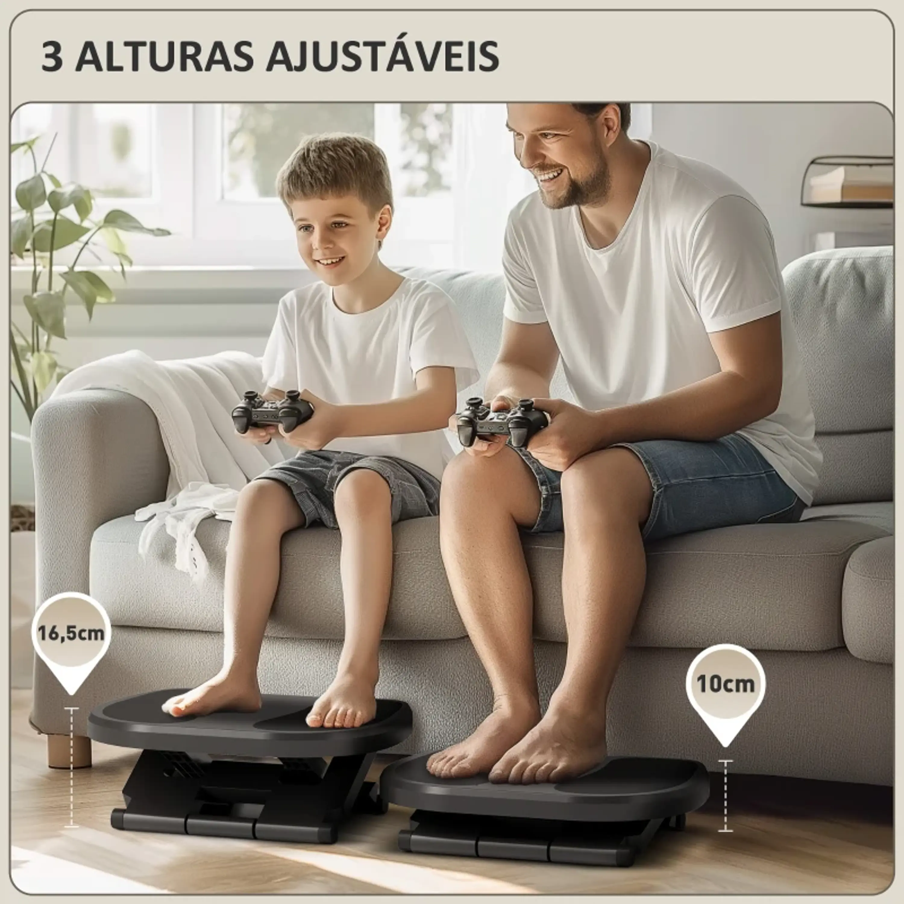 Apoio para os Pés com Superfície Texturizada Inclinação de 0-30° Massagem e Altura Ajustável em 3 Níveis  3