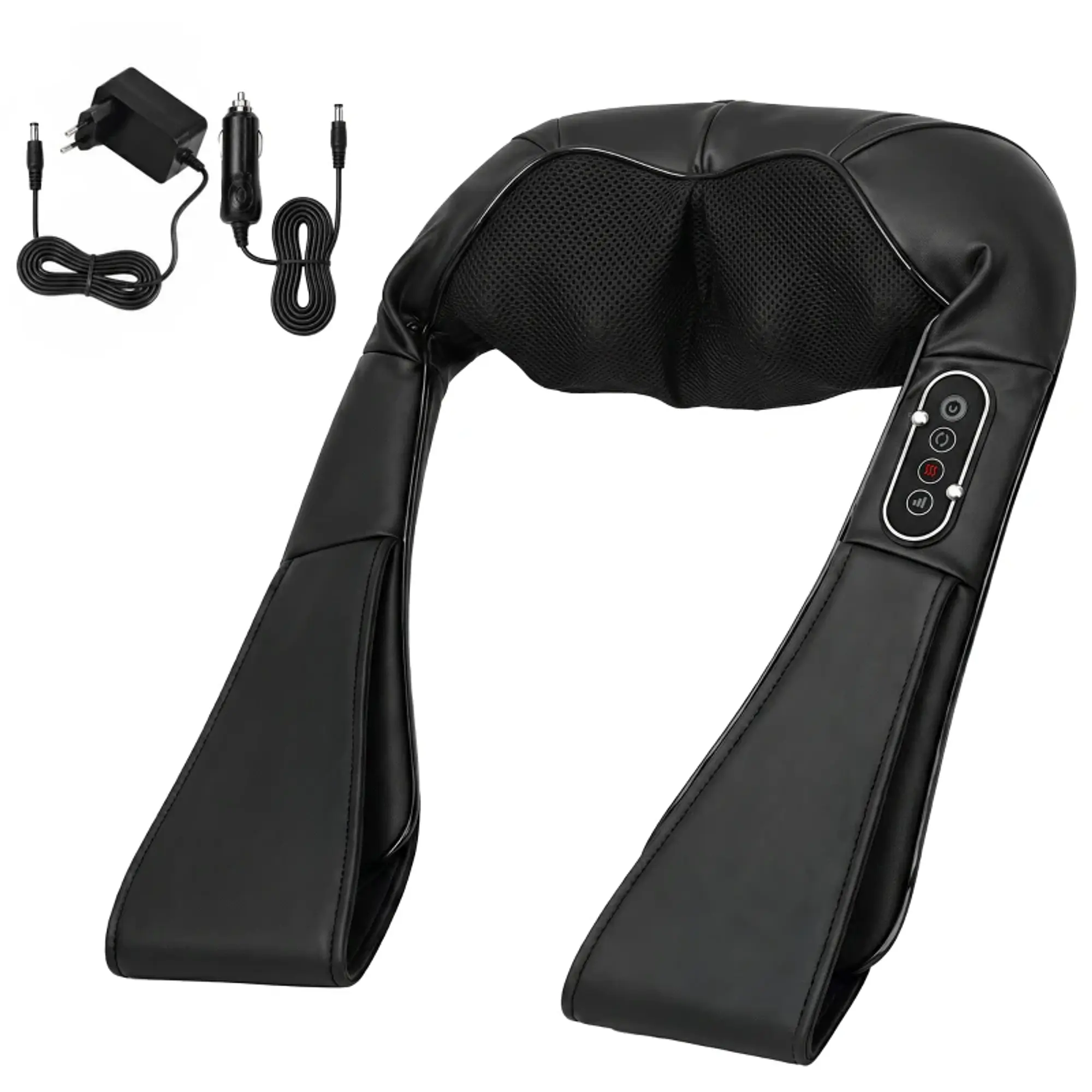 Massageador Cervical e de Costas com Calor e 8 Nós Shiatsu 3 Intensidades de Amassamento 3D Preto 1