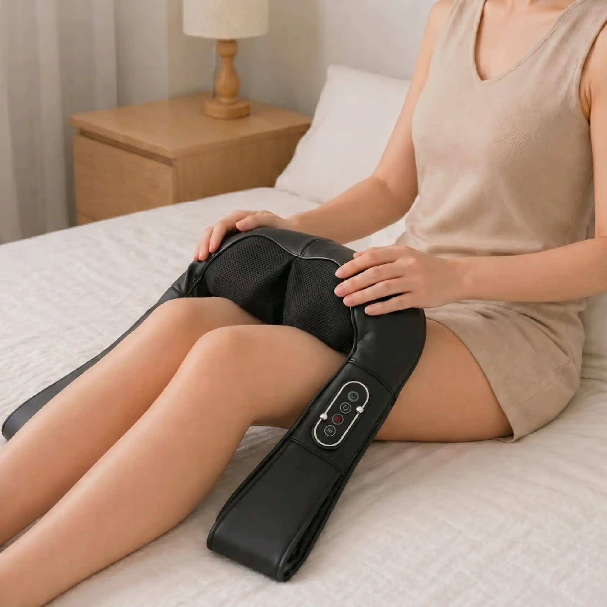 Massageador Cervical e de Costas com Calor e 8 Nós Shiatsu 3 Intensidades de Amassamento 3D Preto 7