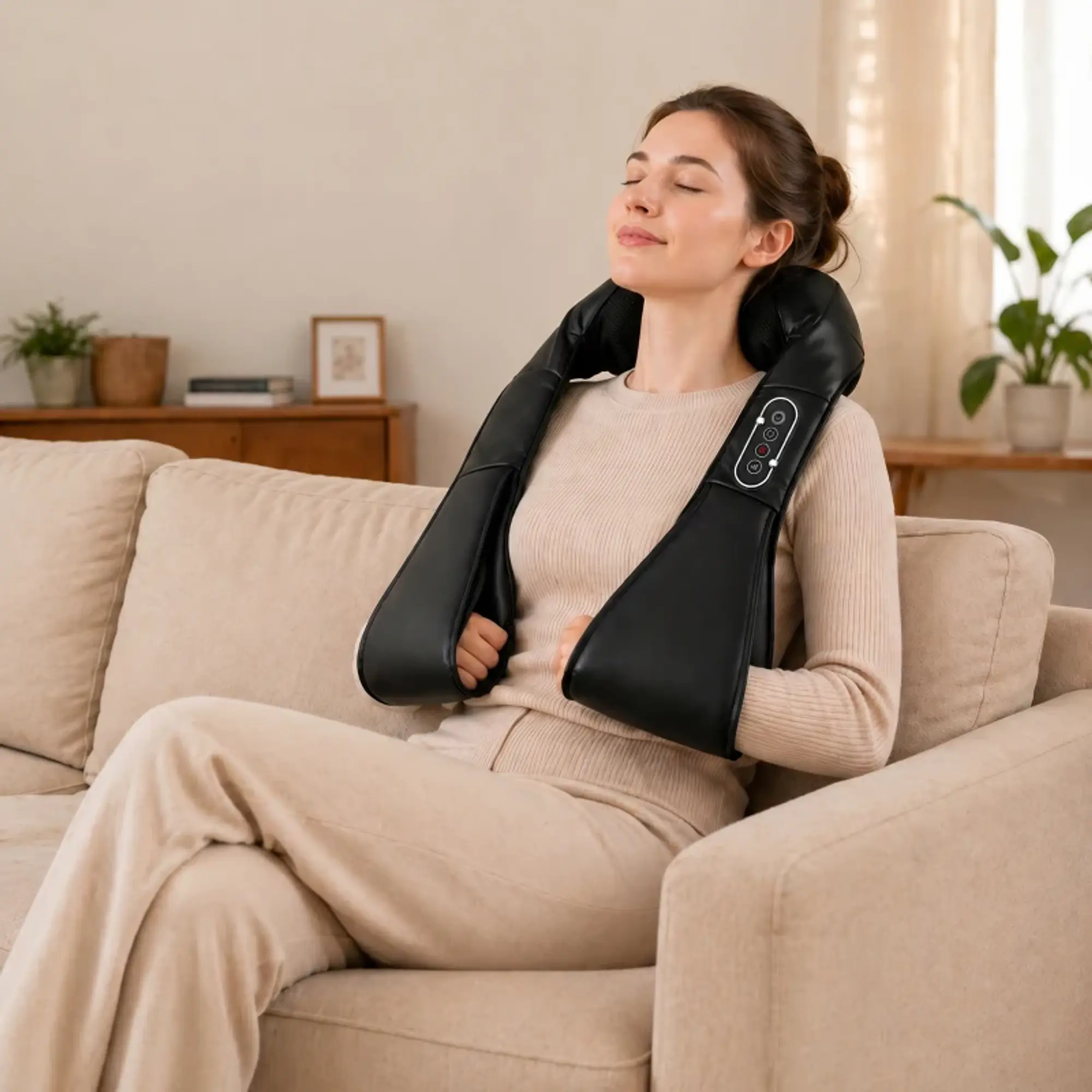Massageador Cervical e de Costas com Calor e 8 Nós Shiatsu 3 Intensidades de Amassamento 3D Preto 11