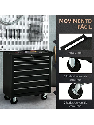 Carrinho de Ferramentas com 7 Gavetas