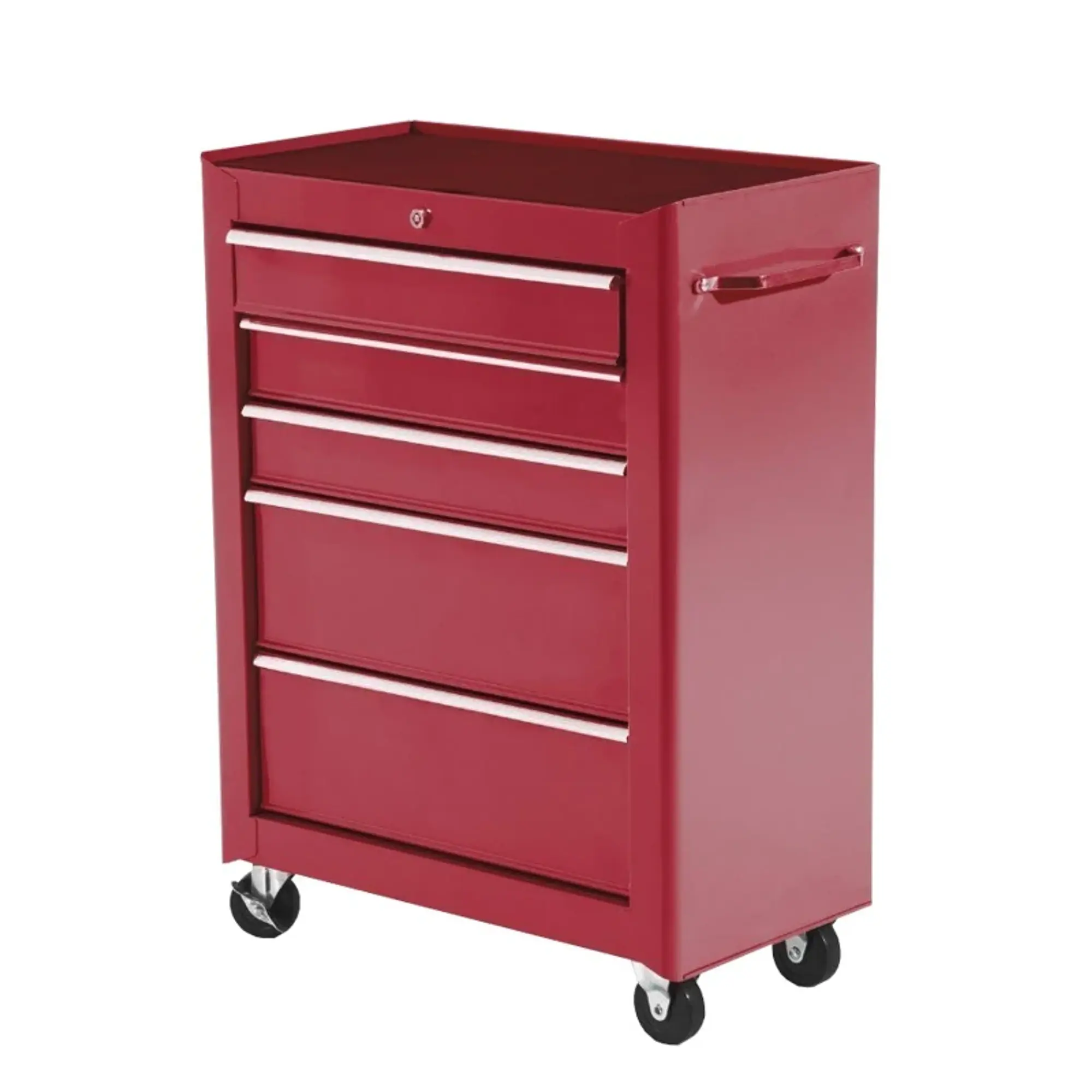 Carrinho de Ferramentas para Oficina com Rodas e 5 Gavetas Fechadura e Alça Lateral 61,5x33x85 cm 1