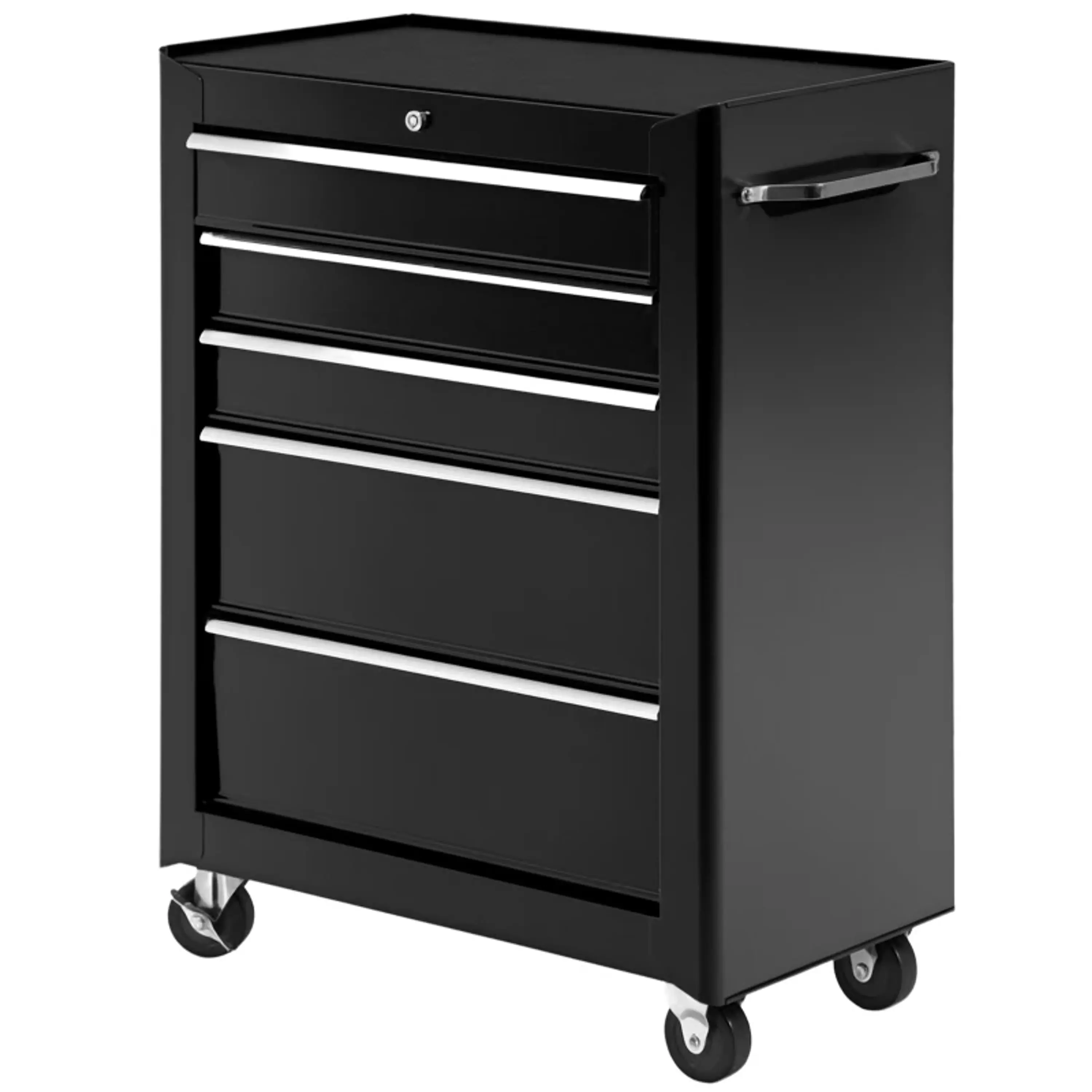 Carrinho de Ferramentas para Oficina com Rodas e 5 Gavetas Fechadura e Alça Lateral 61,5x33x85 cm 6