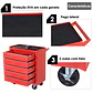 Carrinho de Ferramentas com 5 Gavetas Rodas Aço 69x33x75 cm Vermelho - Thumbnail 2