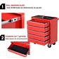 Carrinho de Ferramentas com 5 Gavetas Rodas Aço 69x33x75 cm Vermelho - Thumbnail 5