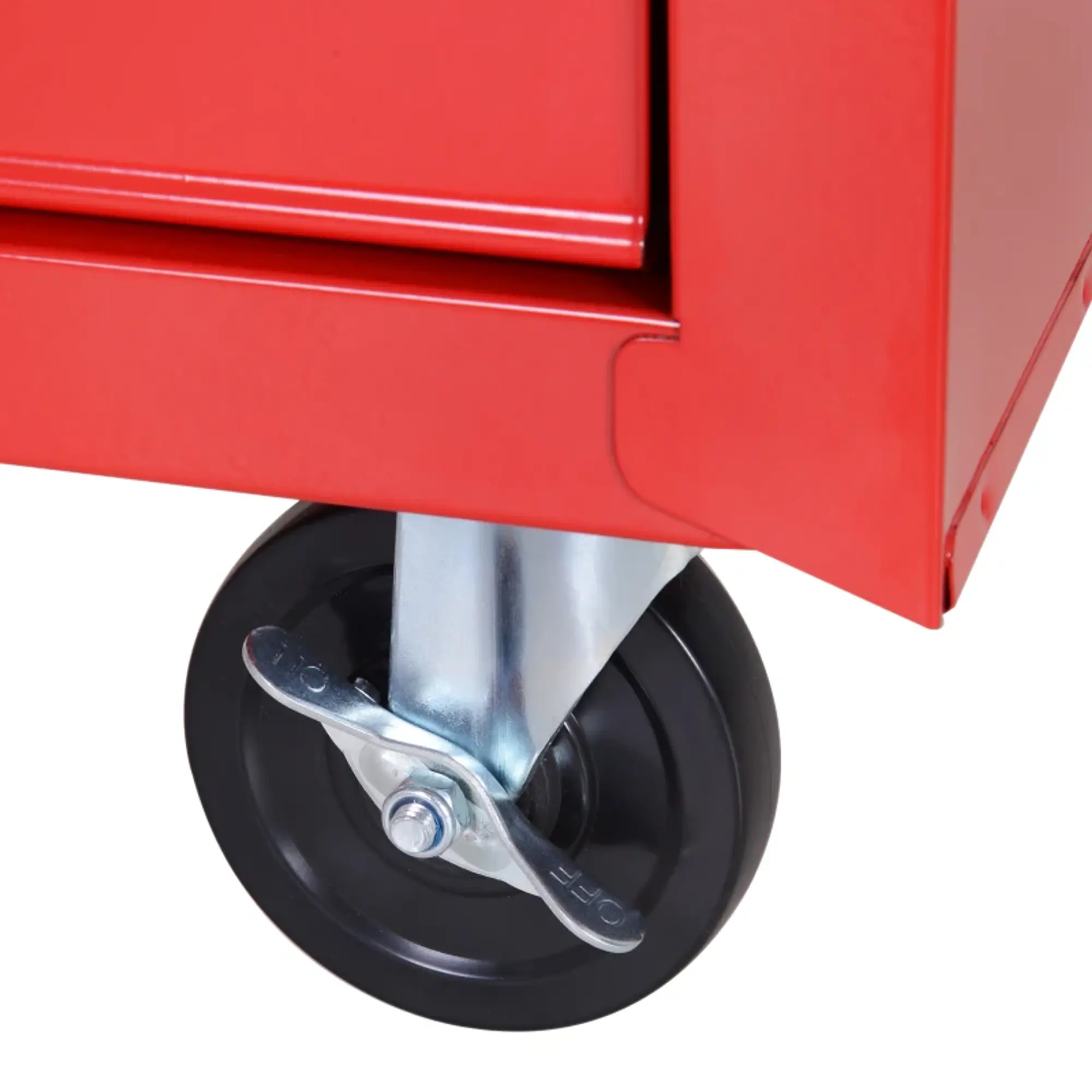 Carrinho de Ferramentas com 5 Gavetas Rodas Aço 69x33x75 cm Vermelho 7