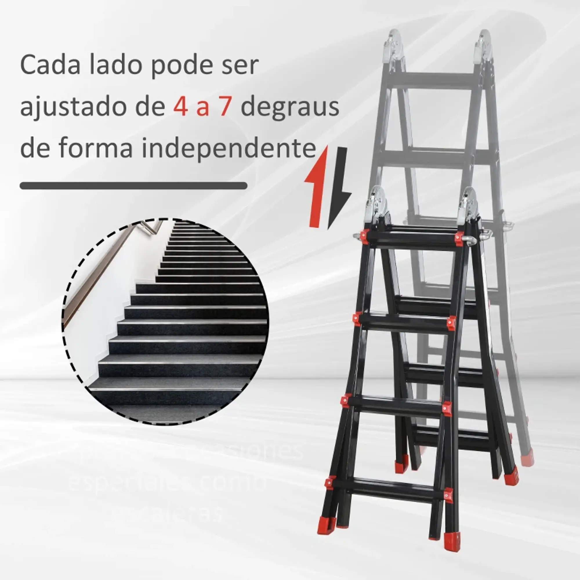 Escada Telescópica Extensível Dobrável   2