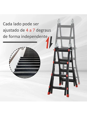 Escada Telescópica Extensível Dobrável  
