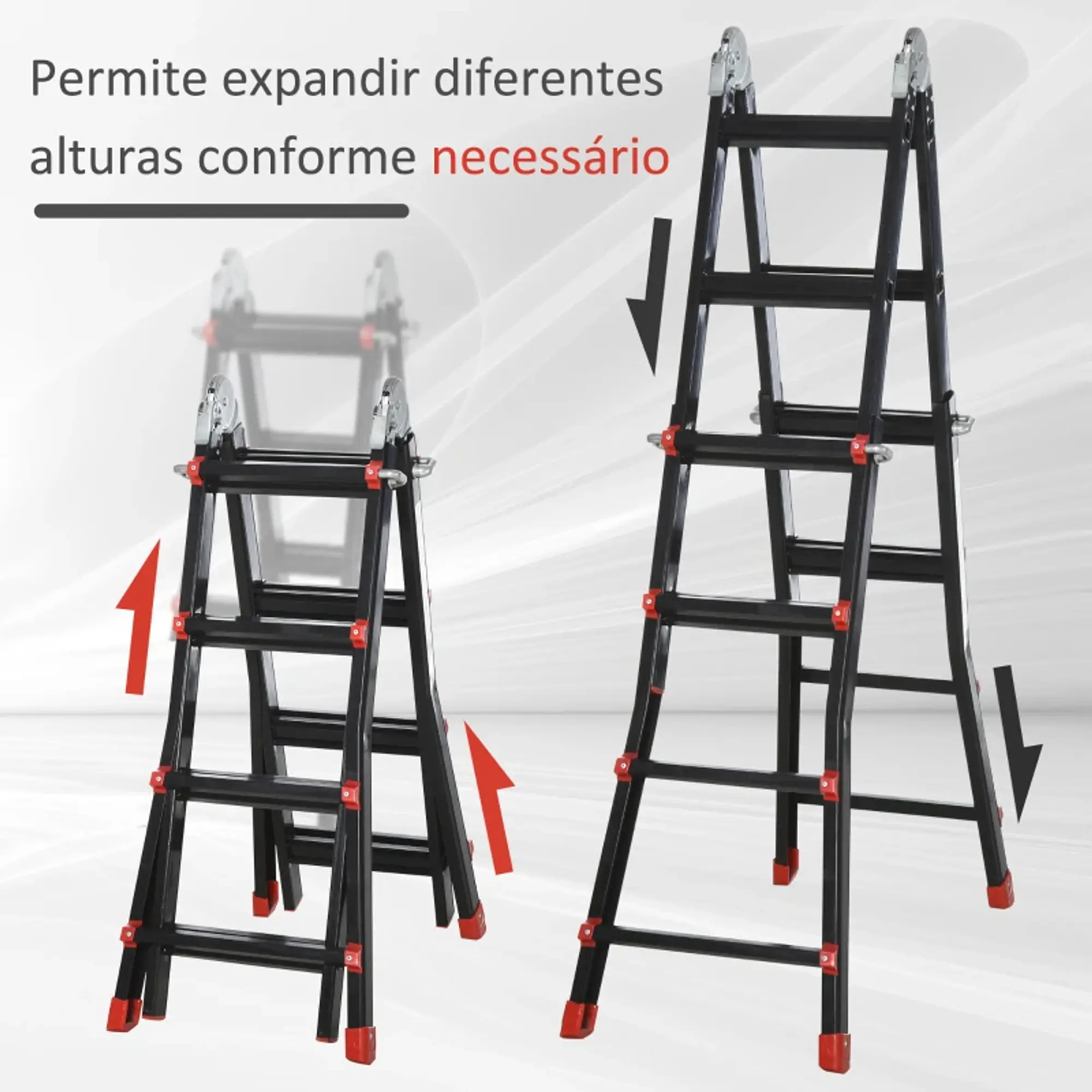 Escada Telescópica Extensível Dobrável   9