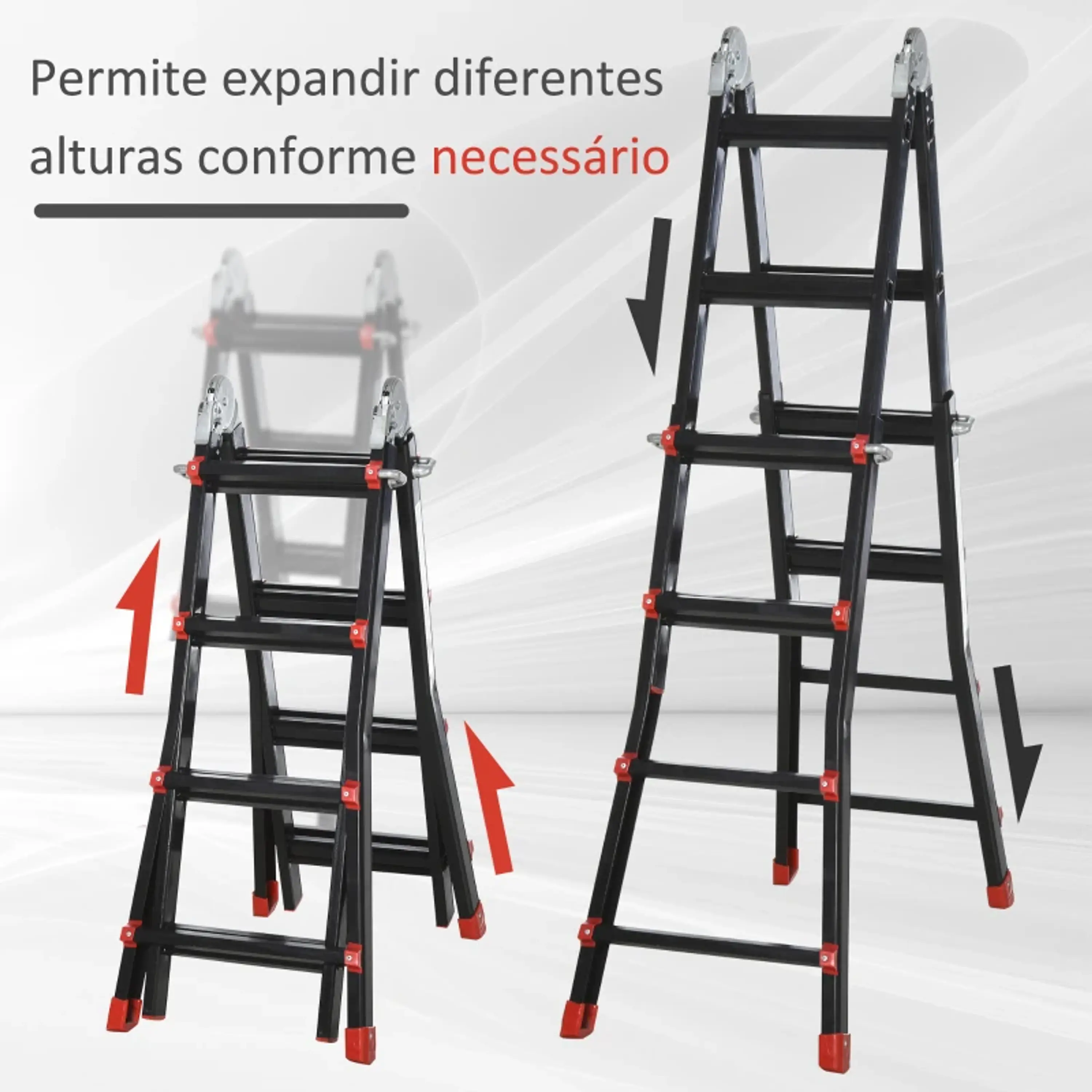 Escada Telescópica Extensível Dobrável   9