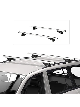 Barras de Tejadilho Universal para Carros Carris de Tejadilho com 123,5cm Trilho de Alumínio e Chave Carga 75kg Prata
