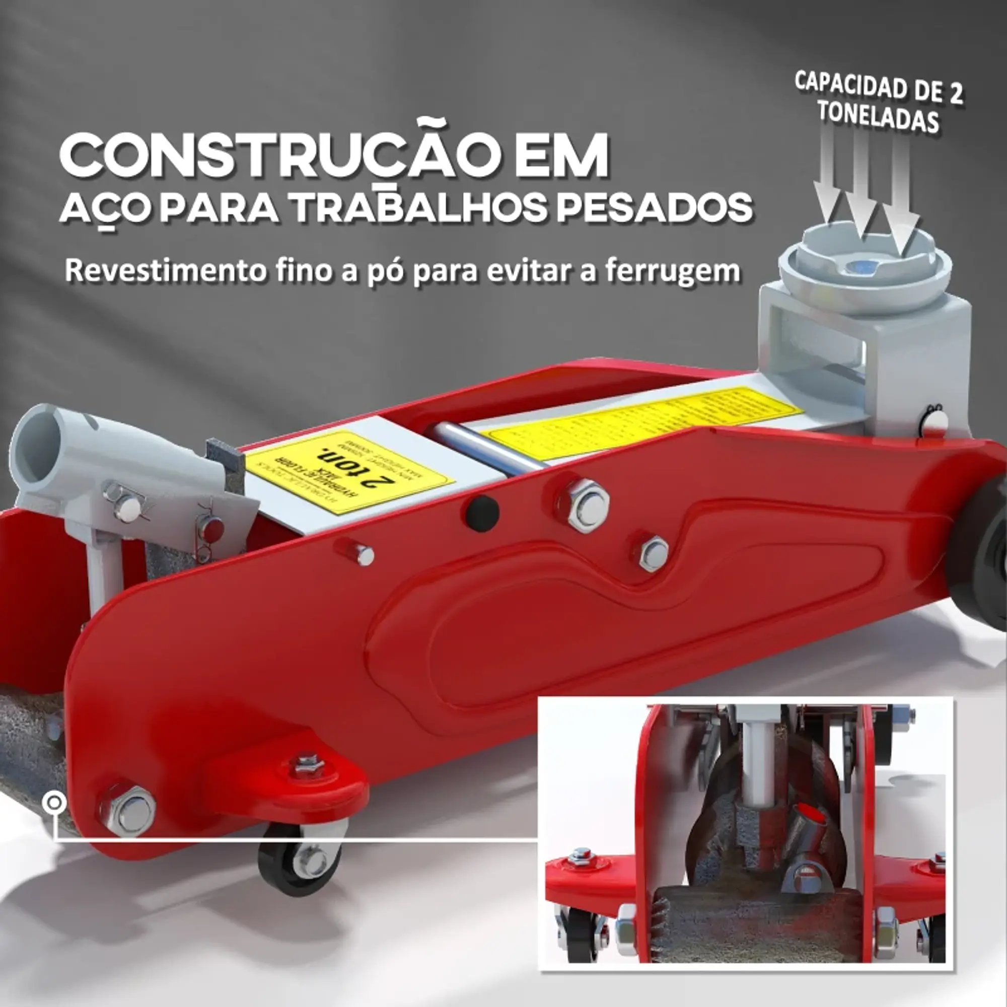Macaco Hidráulico para Carros de 2 Toneladas com Altura Ajustável 12-30 cm 11