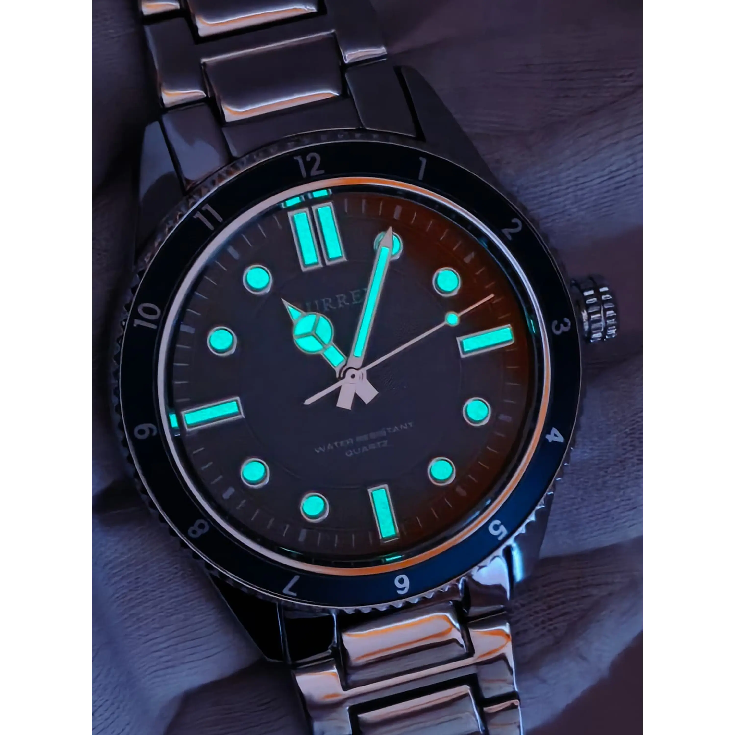 Relógio Quartz Masculino em Aço Inóxidável - Curren Marine 12