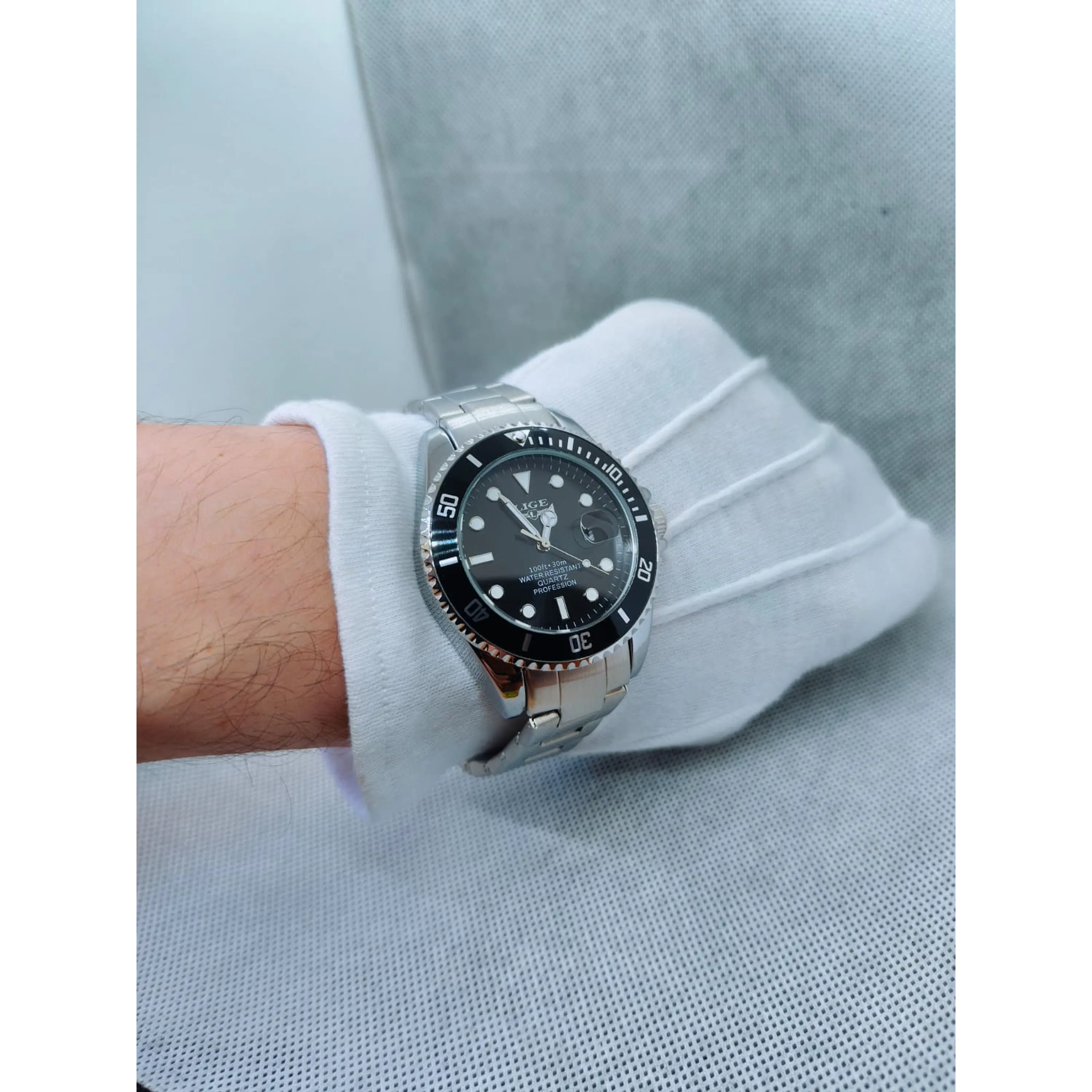 Relógio Quartz Masculino em Aço Inóxidável - Mergulhador 6