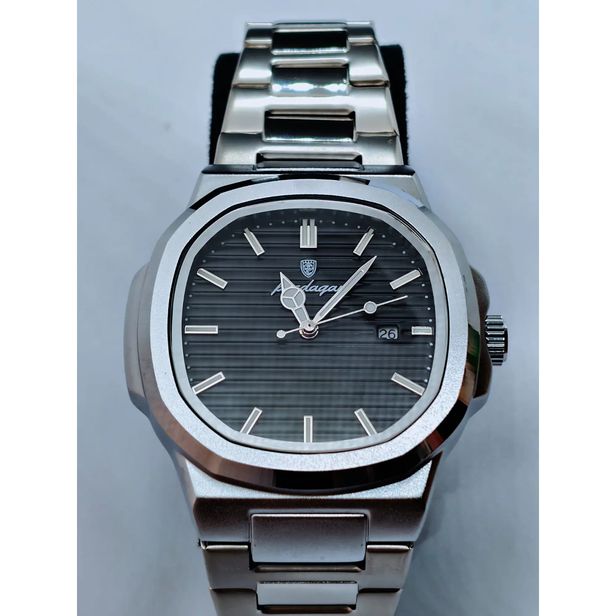 Relógio Quartz Masculino em Aço Inóxidável - Black Horizontal 1
