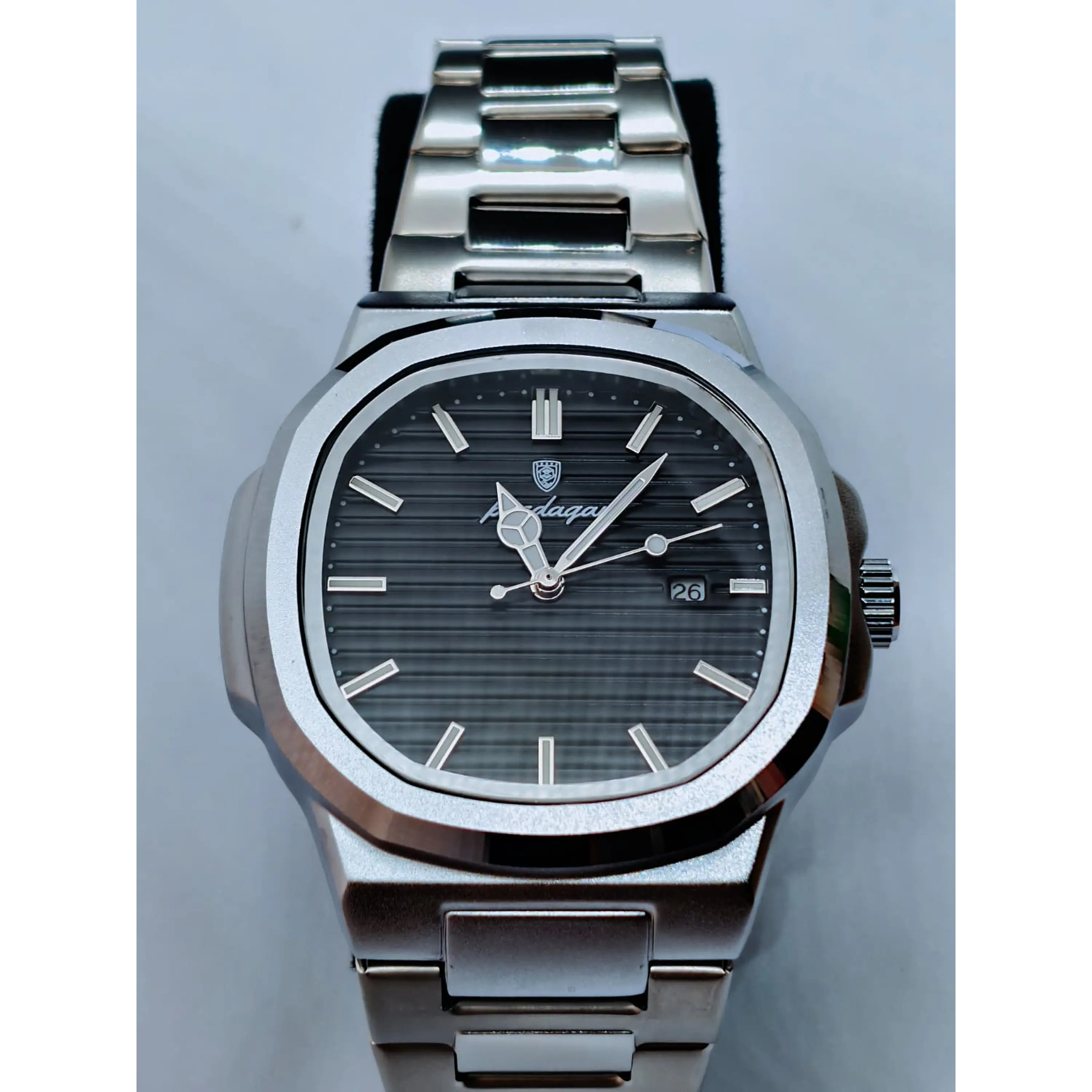 Relógio Quartz Masculino em Aço Inóxidável - Black Horizontal 1