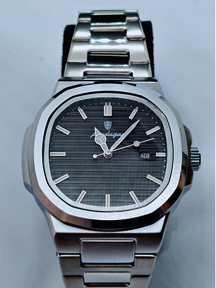 Relógio Quartz Masculino em Aço Inóxidável - Black Horizontal