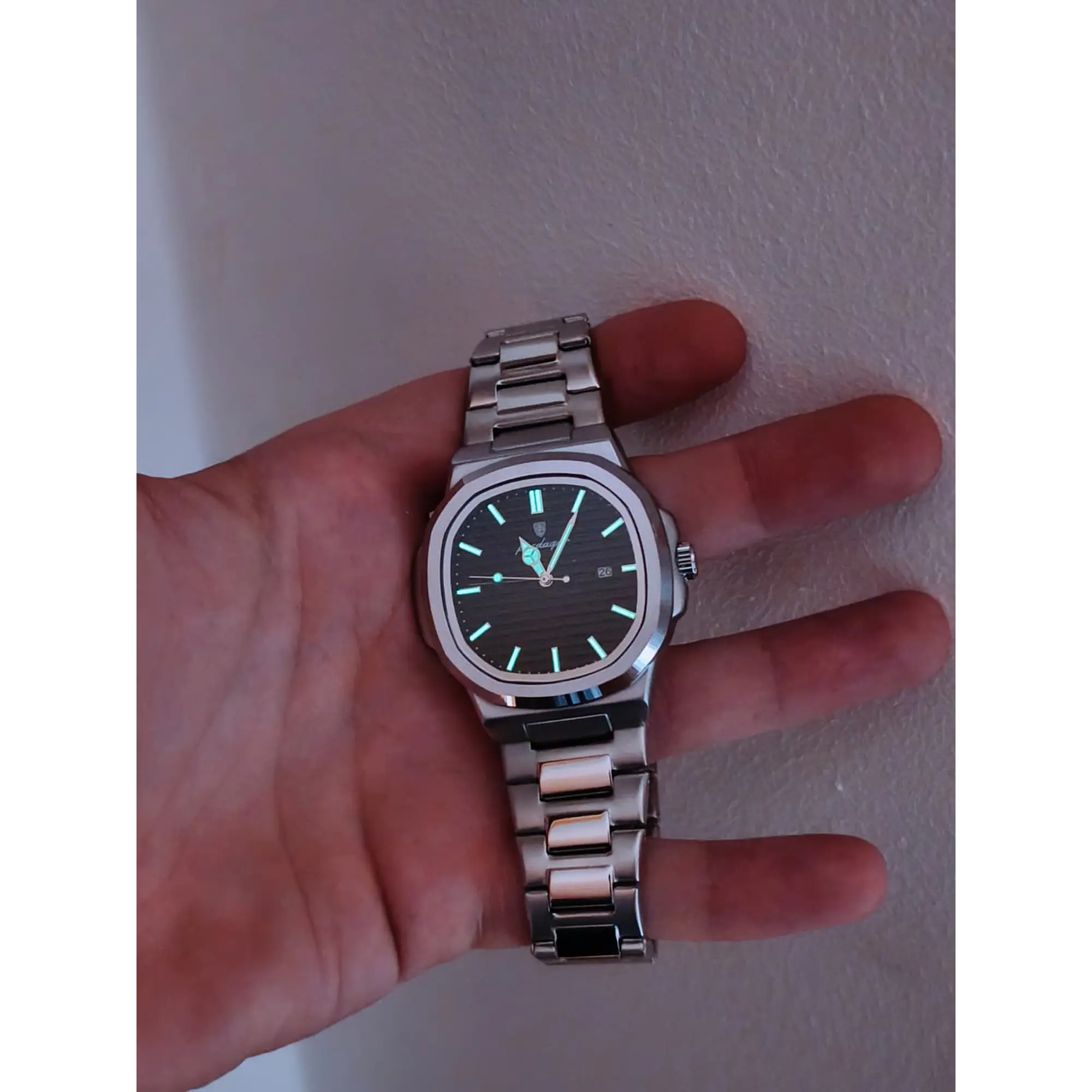 Relógio Quartz Masculino em Aço Inóxidável - Black Horizontal 7