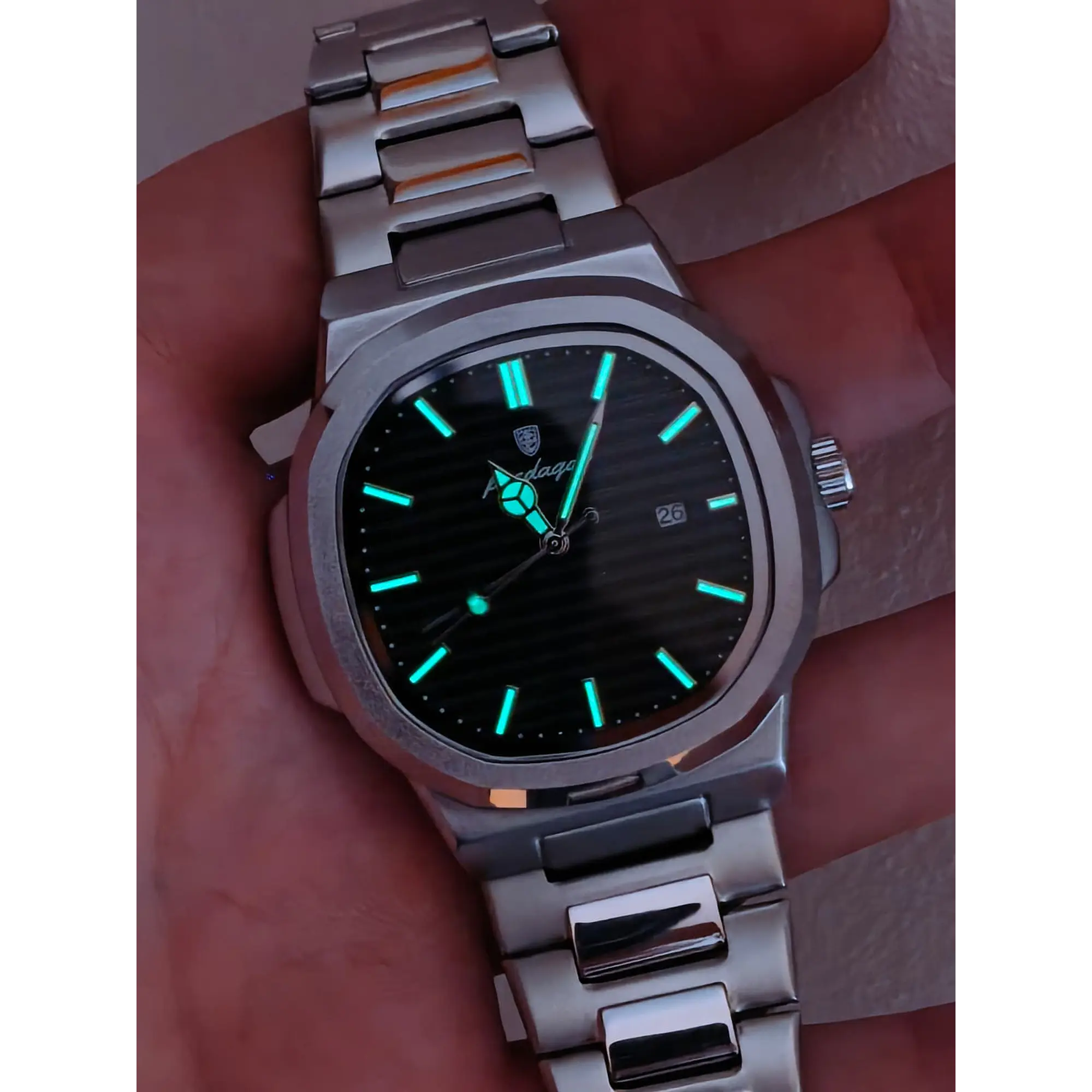 Relógio Quartz Masculino em Aço Inóxidável - Black Horizontal 8