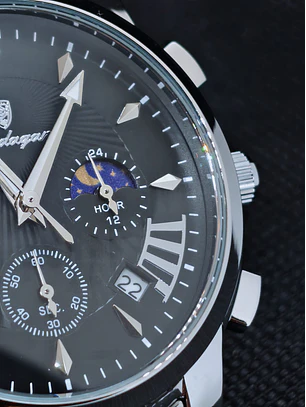 Relógio Quartz Masculino em Aço Inóxidável - Crystal Days 