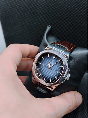 Relógio Quartz Masculino em Aço Inóxidável e Couro - Terra Mar