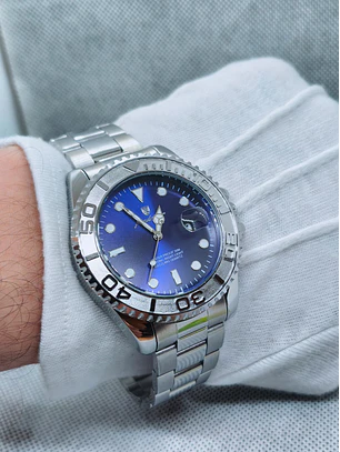 Relógio Quartz Masculino em Aço Inóxidável - Azul Prateado