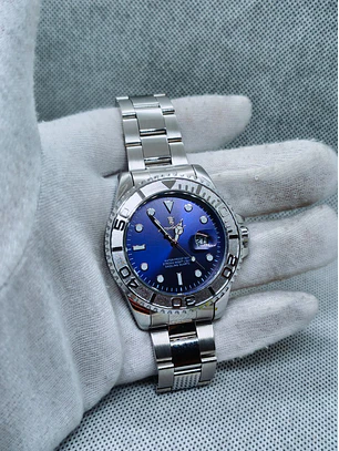 Relógio Quartz Masculino em Aço Inóxidável - Azul Prateado