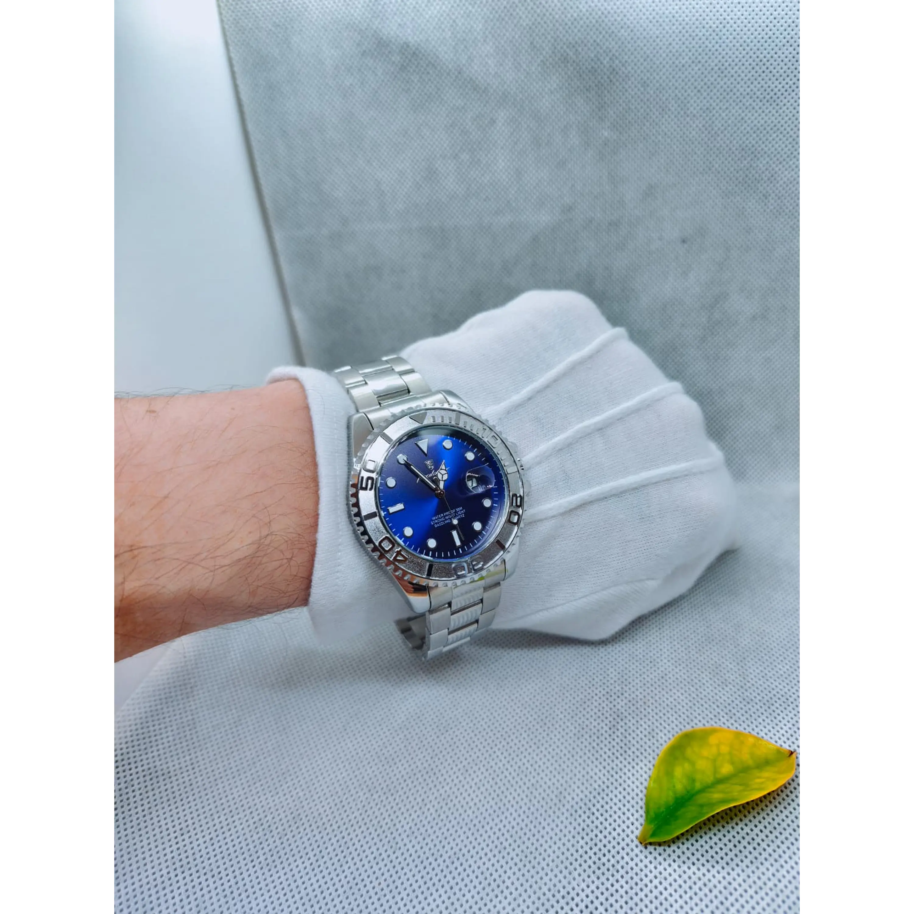 Relógio Quartz Masculino em Aço Inóxidável - Azul Prateado 3