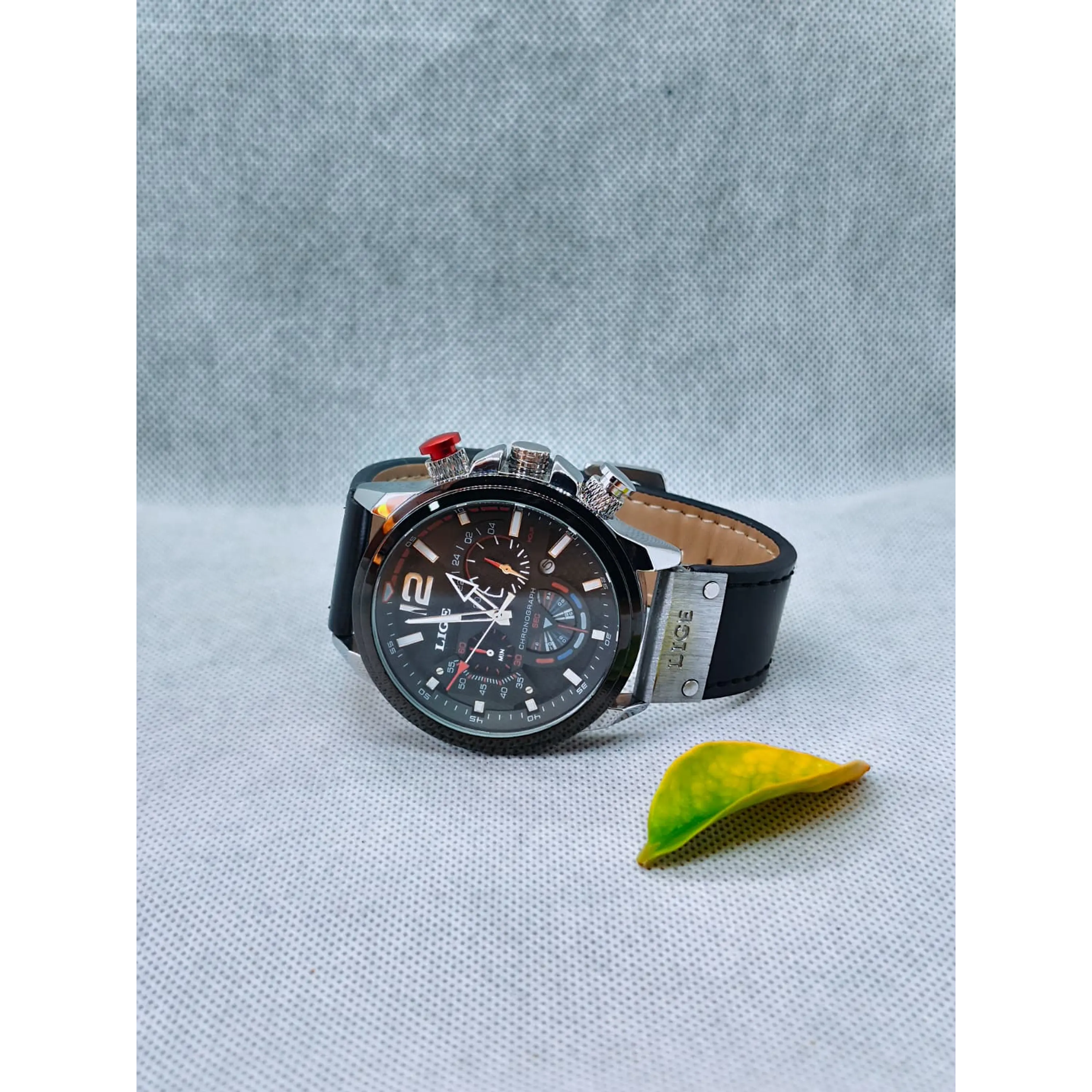 Men's Quartz Watch in Stainless Steel and Leather - Vintage Motard 4