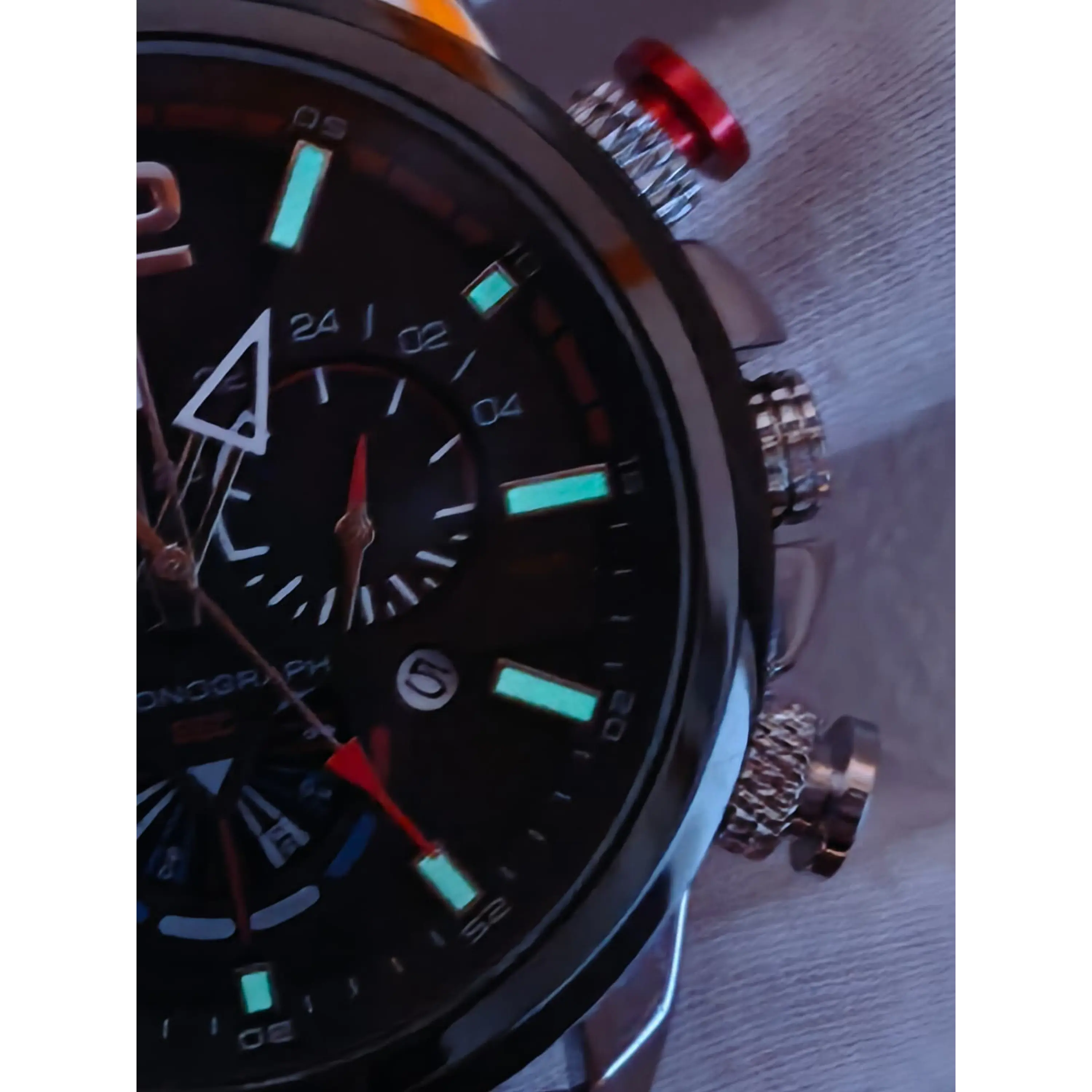 Men's Quartz Watch in Stainless Steel and Leather - Vintage Motard 9