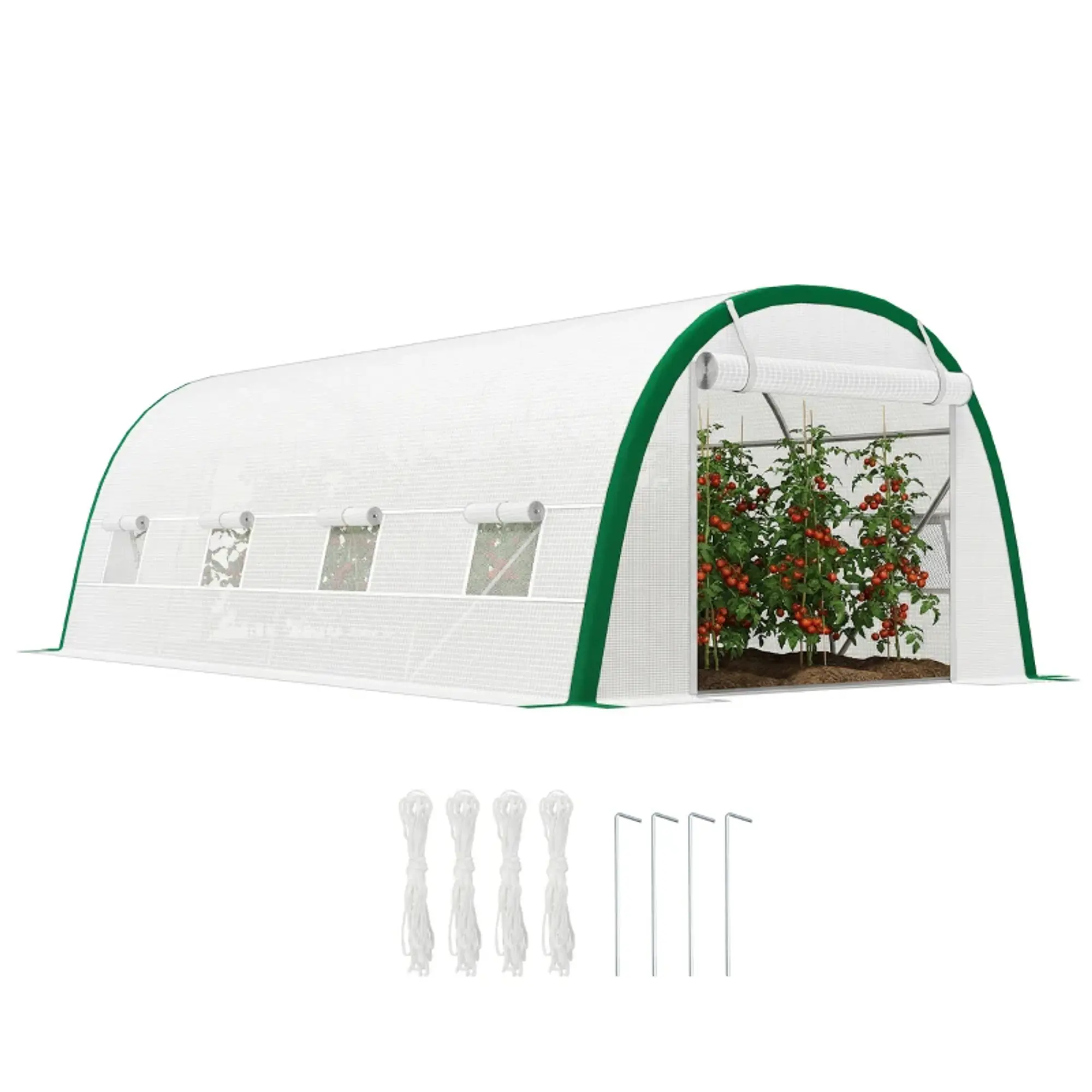 Estufa de Exterior 6x3x2 mPE 140g/m² Estrutura em Aço Branco 1